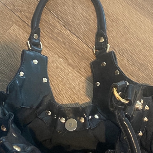 Gucci Monogram Canvas Pelham Bag GG Studded Black Hobo handbag Tote - Picture 7 of 7